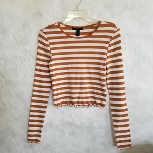 Forever 21 cropped striped top size M
